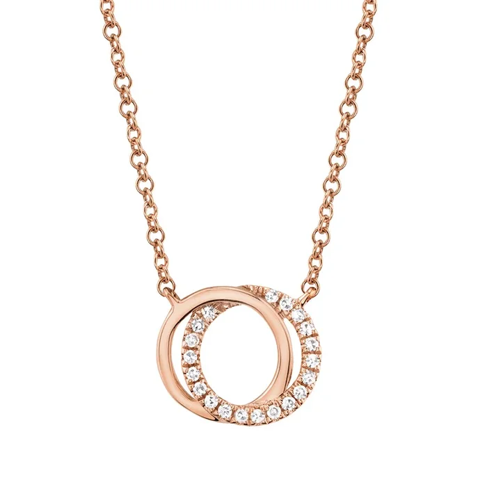You + Me Necklace with Diamonds in Rose Gold