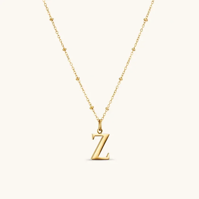 Z Initial Pendant Necklace Gold