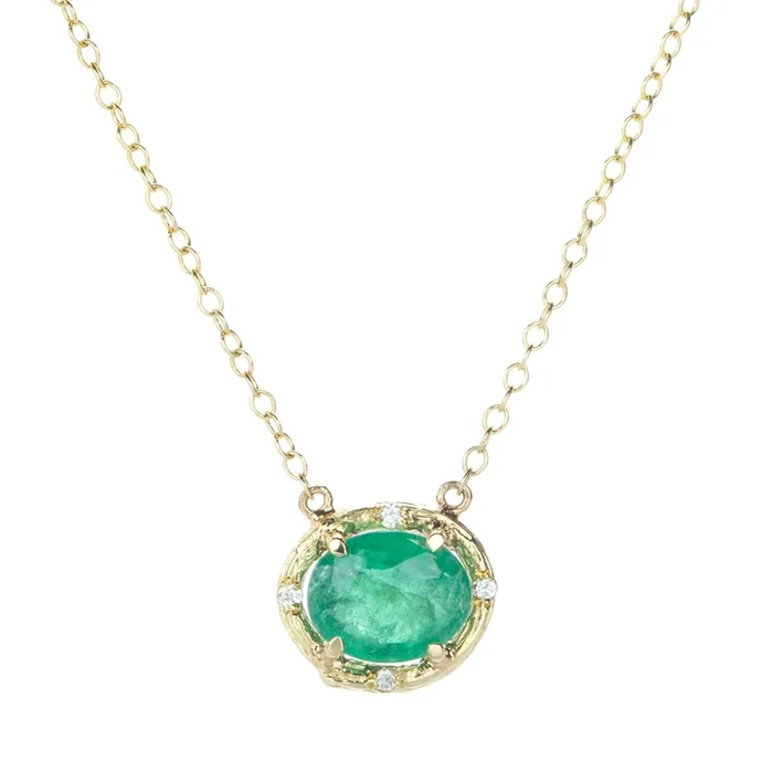 Zambian Emerald Willow Branch Necklace