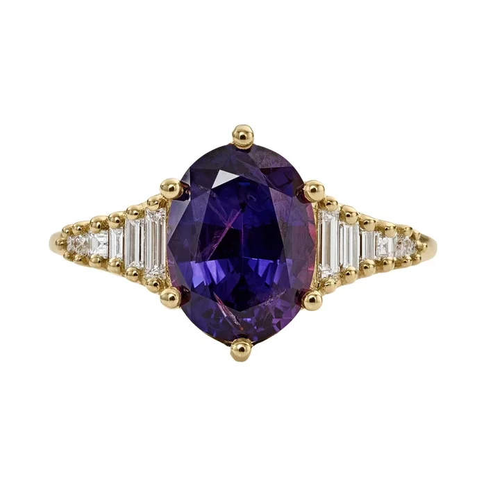 Zeppelin Vivid Purple Sapphire & Diamond Engagement Ring