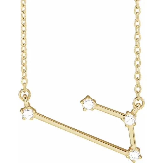Zodiac Constellation Necklace with Natural Diamonds